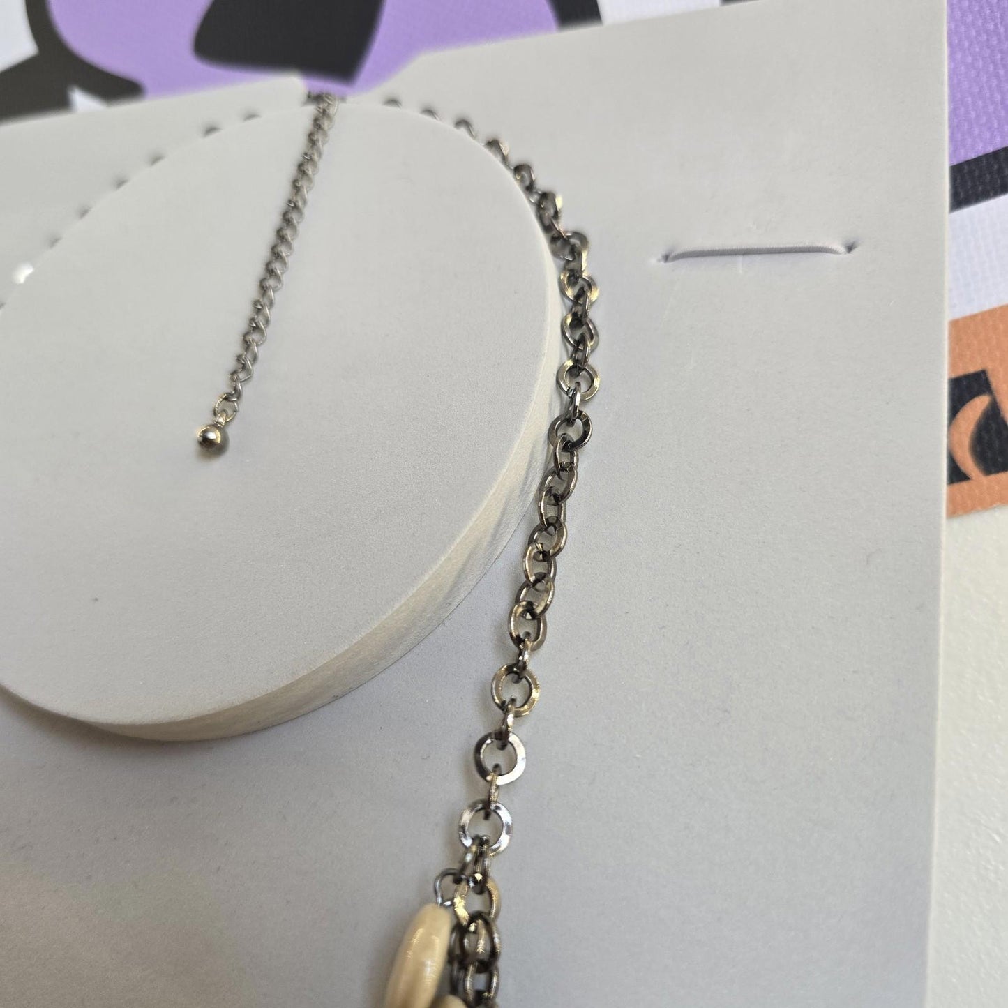 Vintage Costume Elegant Multi Chain Necklace Shimmer Statement Jewellery