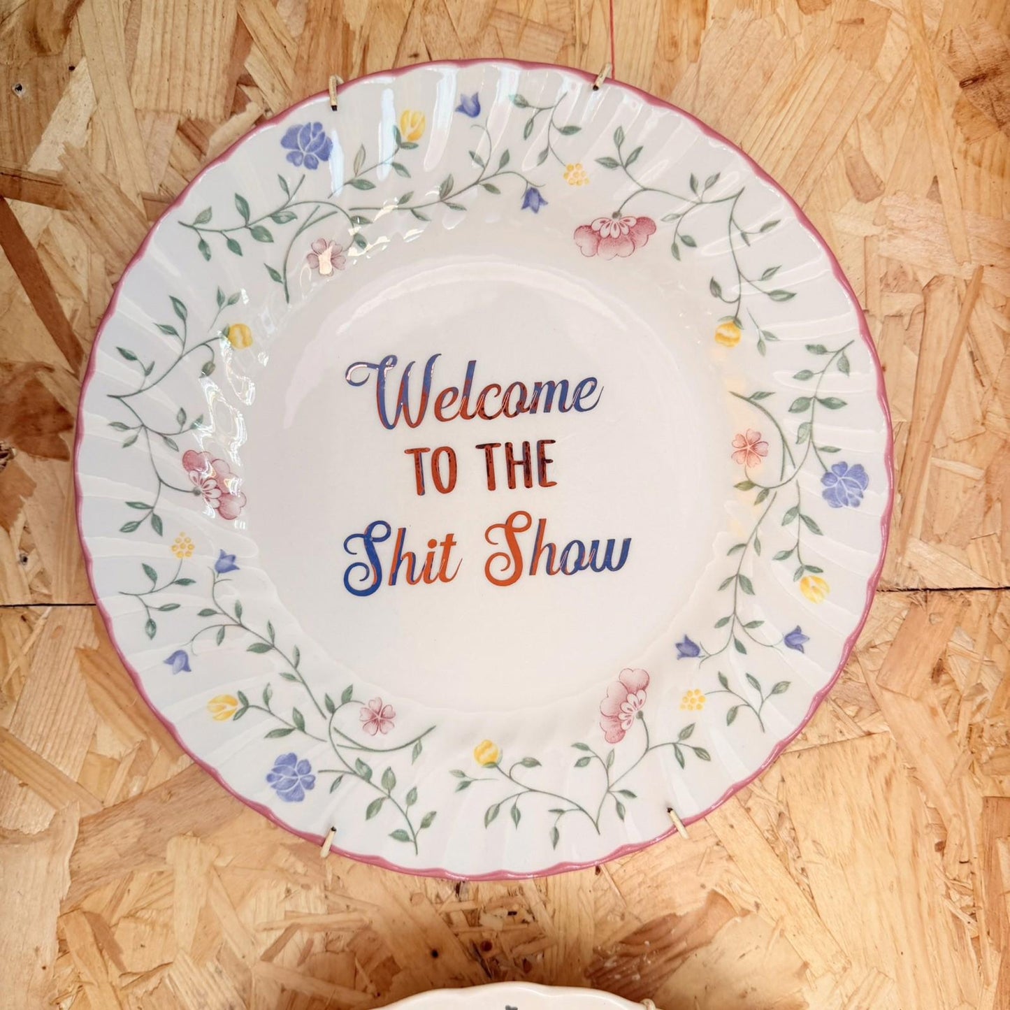 Vintage Plates With Slogan On ‘shitshow’, Handmade Unique UK Novelty