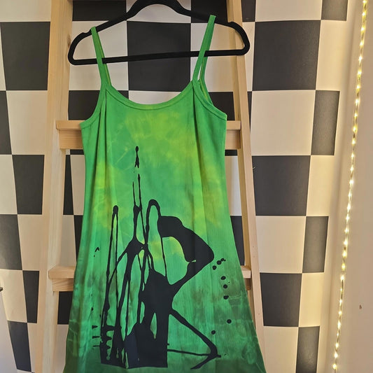 Brand New Tie Dye DEADSTOCK Cotton Vest Dress Size M Stretchy