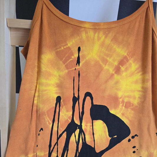 Brand New Tie Dye DEADSTOCK Cotton Vest Dress Size L Stretchy