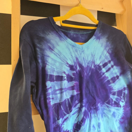 imperfect Brand New Deadstock STRETCHY Longsleeve Tshirt Tie Dye COTTON SIZE M