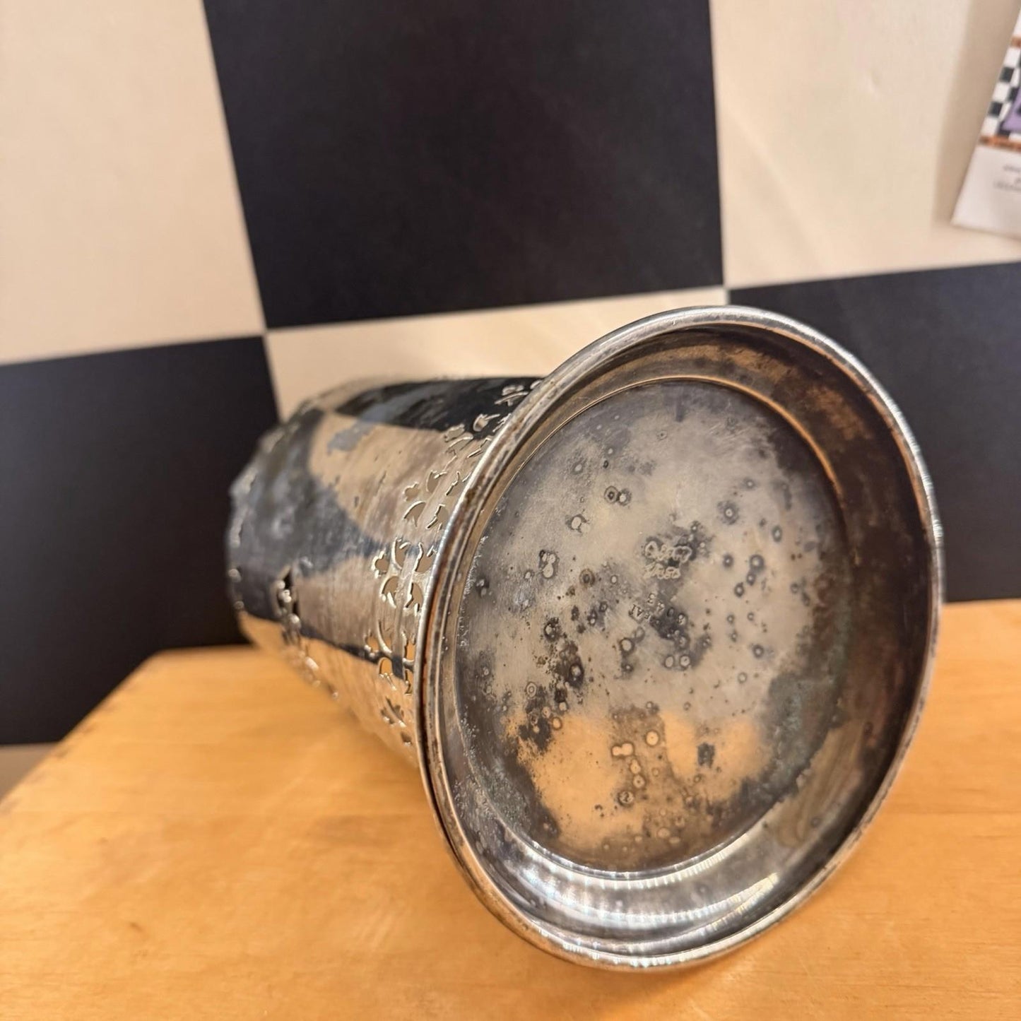 Antique Silver Plated Ornate Design Wine Bottle Holder Or Candle Holder?