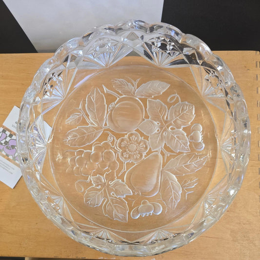 MCM Hortensja Glassworks Fruit Bowl 1960s vintage 22inches