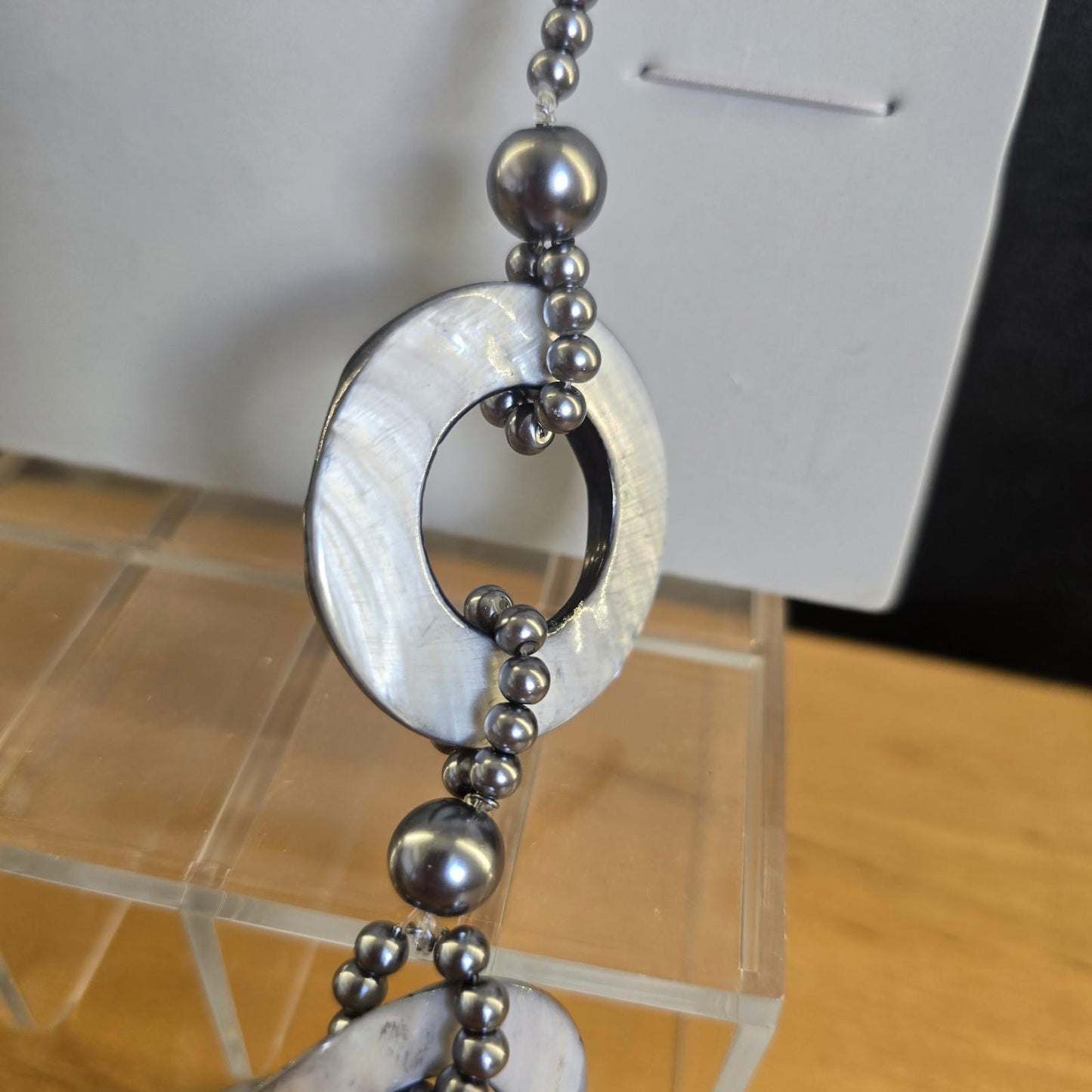 Vintage Silver Effect Statement Necklace Costume Jewellery Long