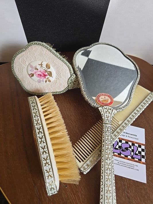 Regent of London Vintage 4-Piece Brush/Vanity Set Silver Mint Cond.