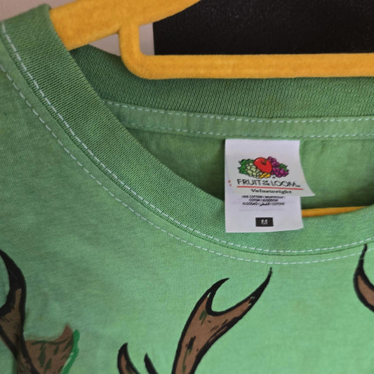 imperfect! Brand New Deadstock Tie Dye size M FRUIT OF THE LOOM T-Shirt Greenman