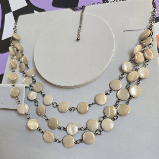 Vintage Costume Elegant Multi Chain Necklace Shimmer Statement Jewellery