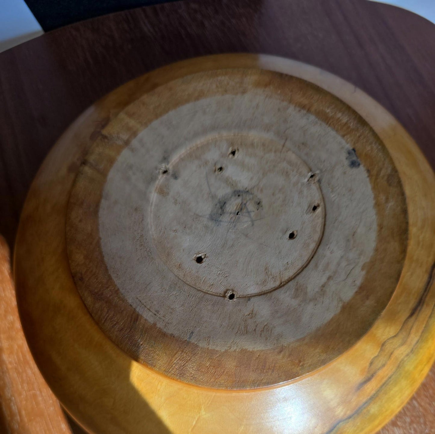 Vintage MCM 1950s Hand Turned Large Walnut Bowl