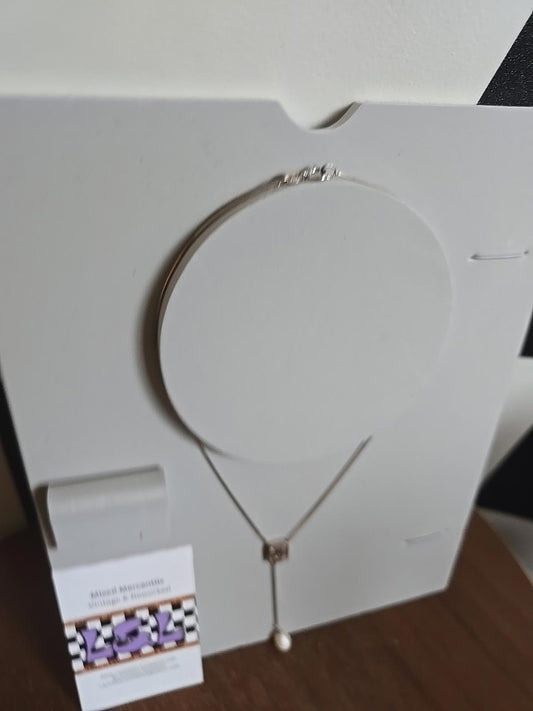 925 Vintage Sterling Silver And Pearl Necklace