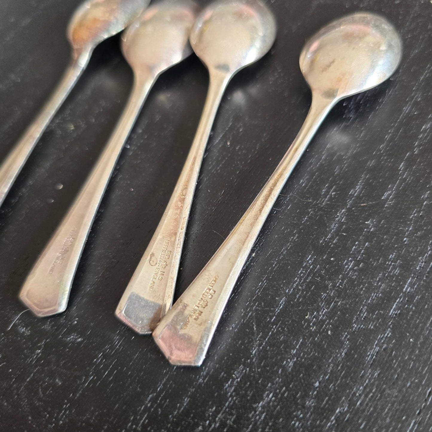 Set of 4 Vintage Silver PLATE TEA Spoons EPNS