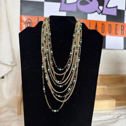 Vintage Costume Jewellery Necklace Metal Chain Design
