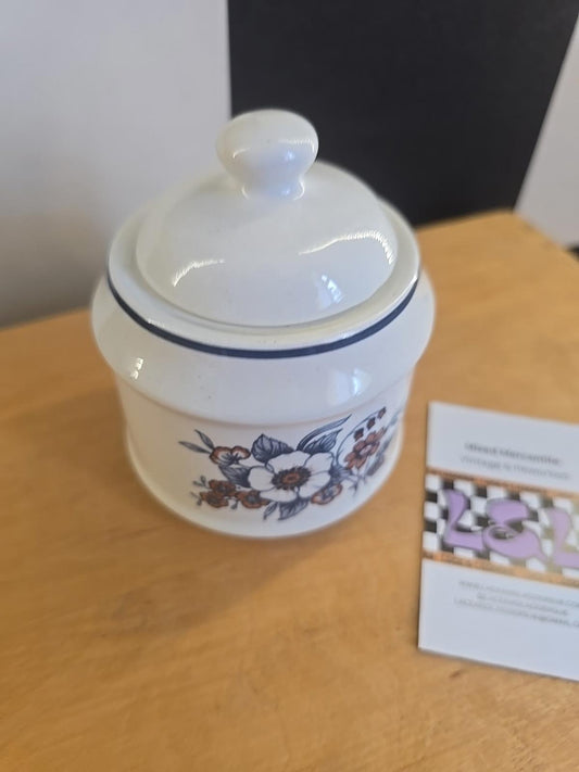 Alpine Rose Sugar Pot Made In Staffordshire England Floral Design