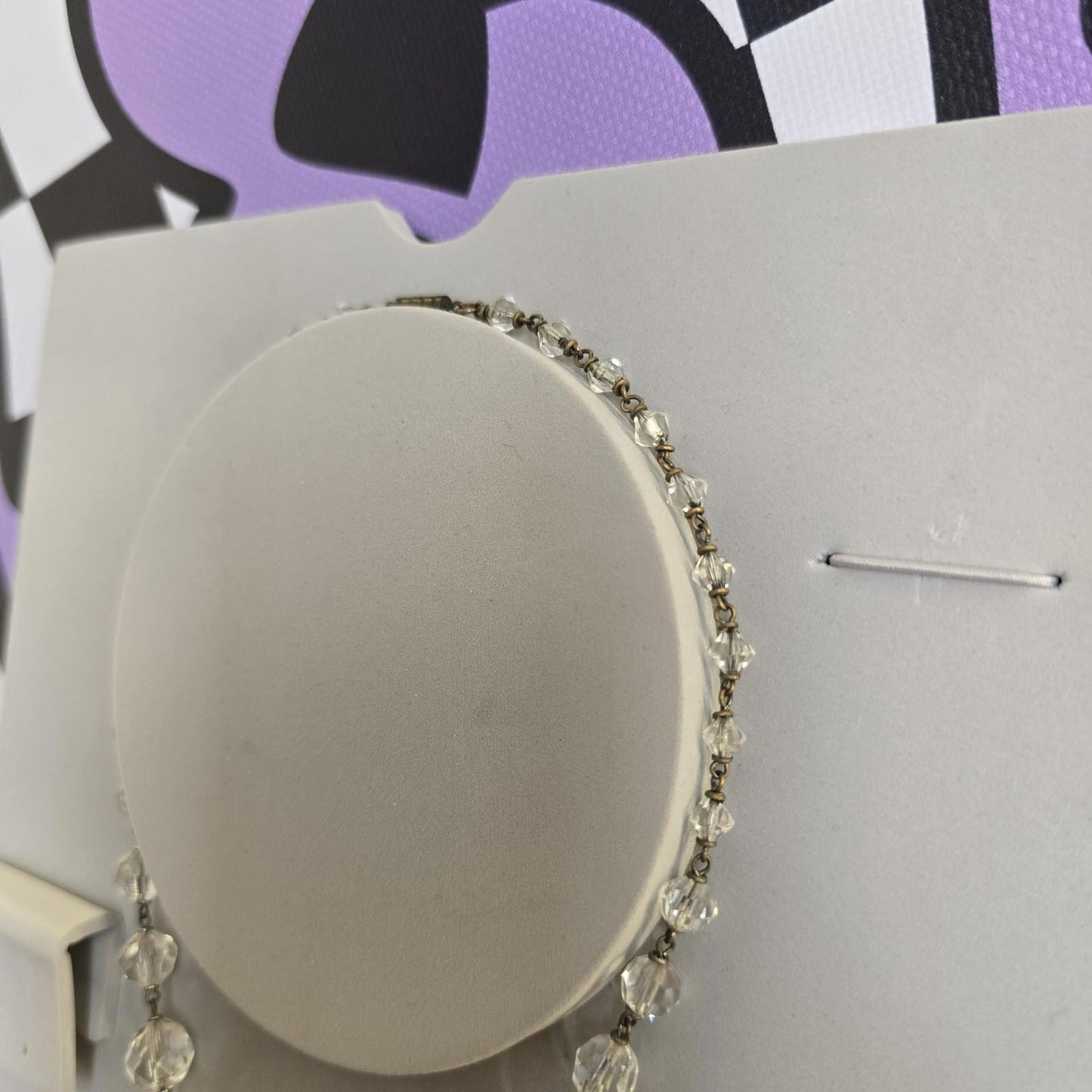 Vintage Costume Jewellry multiple Gemstone Sparkle Silver Style Glamour Necklace