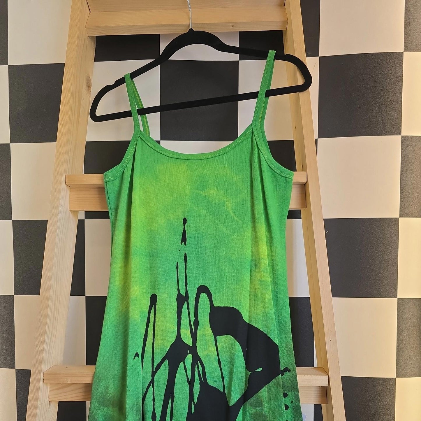 Brand New Tie Dye DEADSTOCK Cotton Vest Dress Size M Stretchy