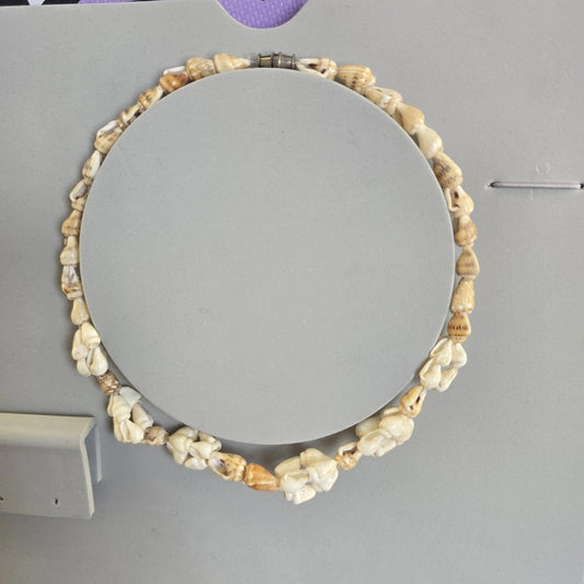 Vintage Mini Sea Shell Choker Necklace Screw Fastning Jewellery Boho Beach Hippy