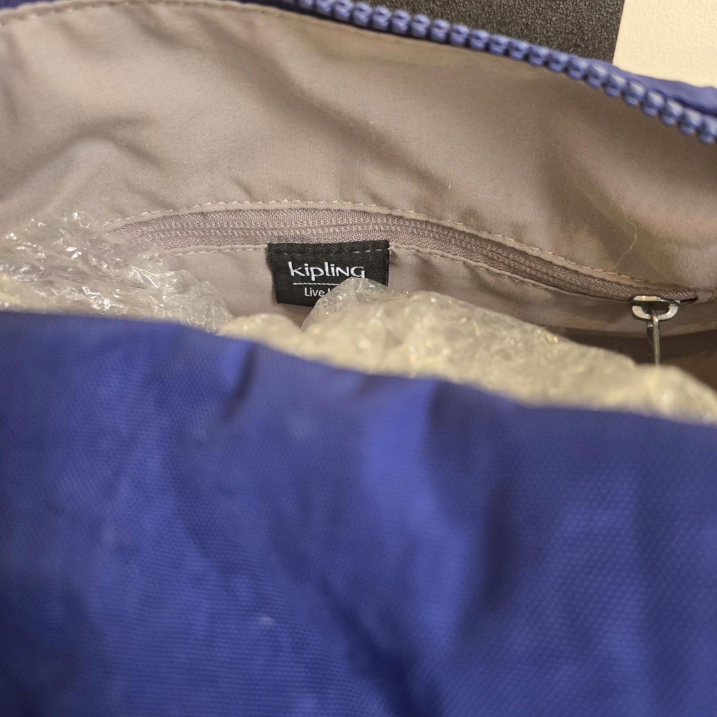 Woman’s Blue Kipling Shoulder Bag With Cross Body Strap Great Condition