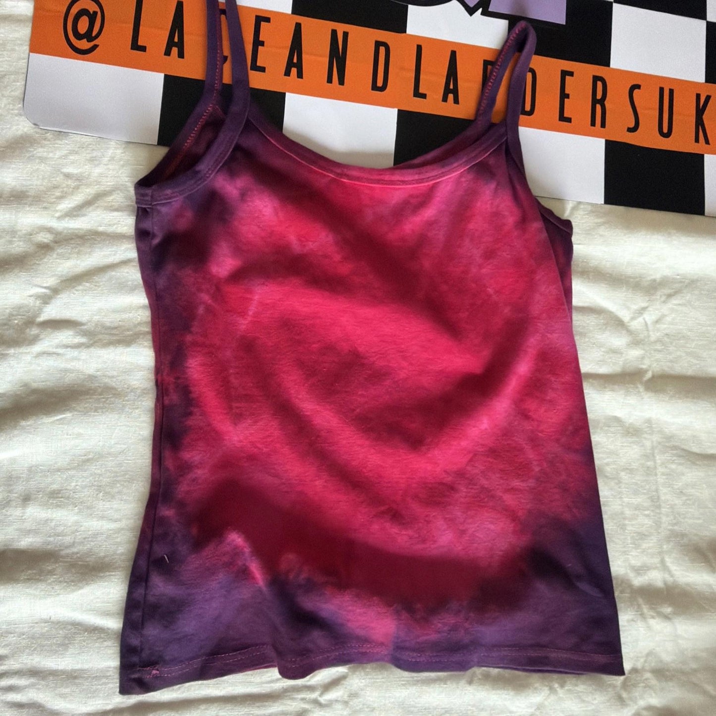Brand New Tie Dye DEADSTOCK Vest Size medium COTTON pink And Tribal
