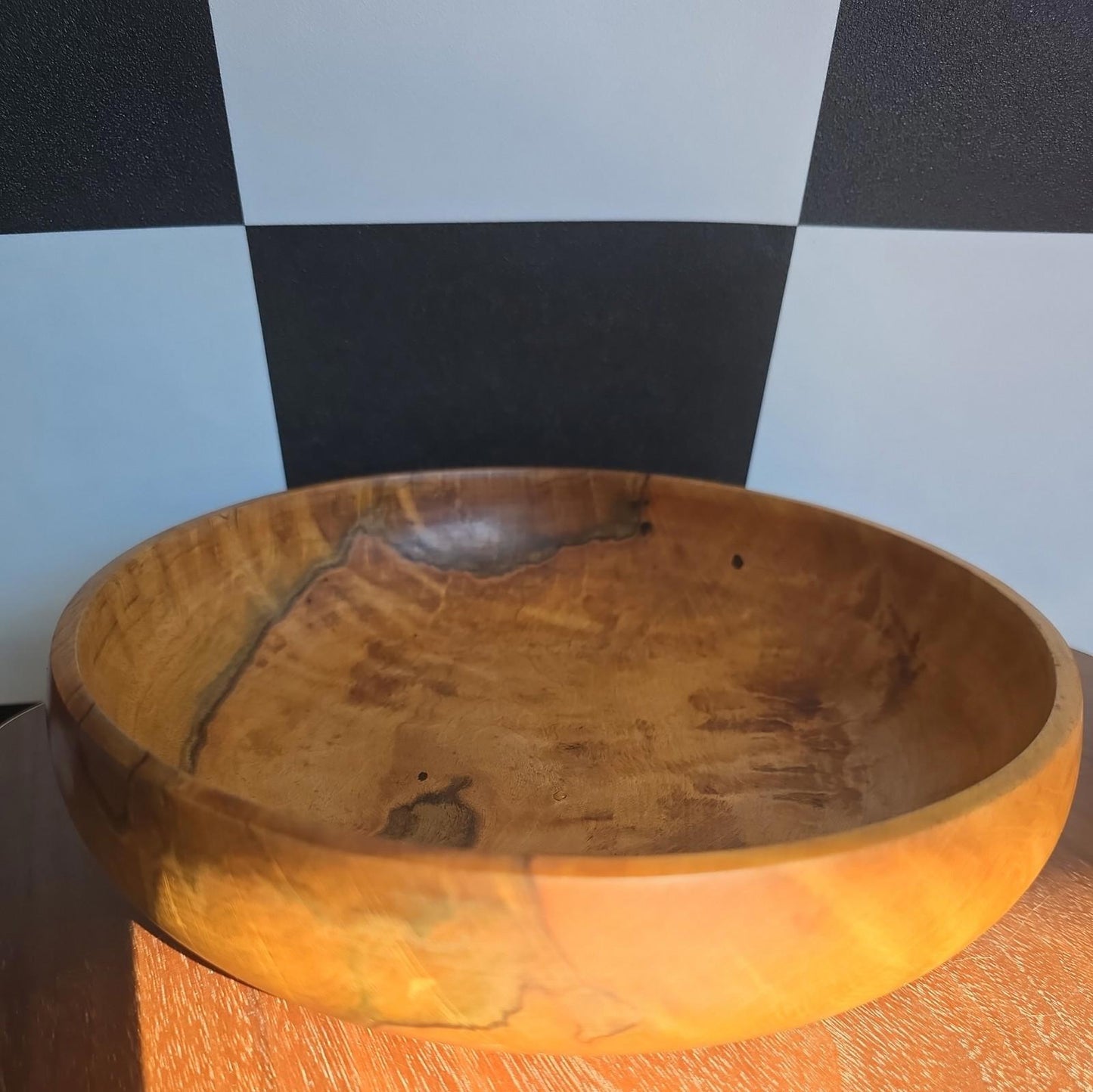 Vintage MCM 1950s Hand Turned Large Walnut Bowl
