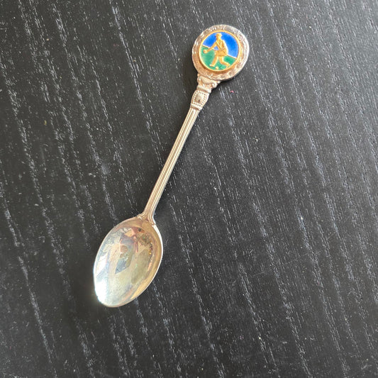 Vintage Decorative Silver PLATE EPSN Souvenir Spoon with Enamel Detail