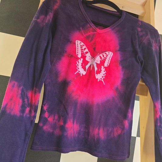 imperfect Brand New Deadstock Longsleeve Tshirt Tie Dye COTTON AMERICAN SIZE M