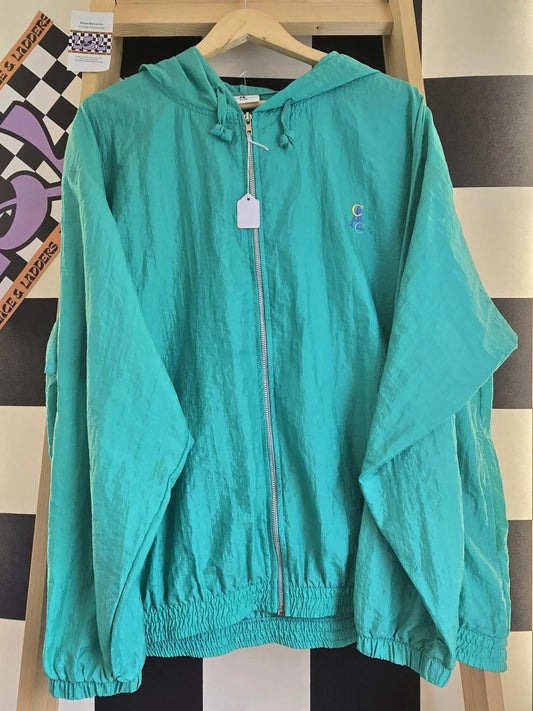 Retro Vintage CA Sportswesr Windbreaker Turquoise Size L 90s