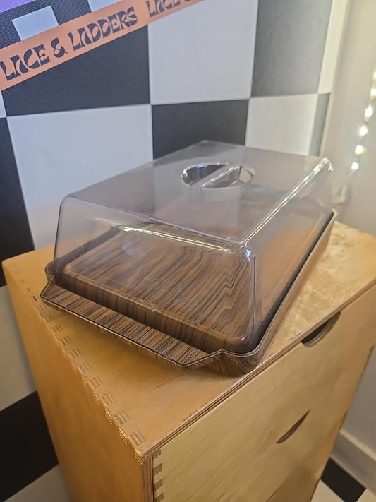 MCM Vintage Cheese Board Wood Effect Mid Century Modern Server Tray