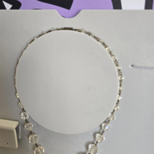 Vintage Costume Jewellry multiple Gemstone Sparkle Silver Style Glamour Necklace