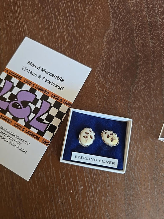 925 Sterling Silver Vintage Earrings In Case