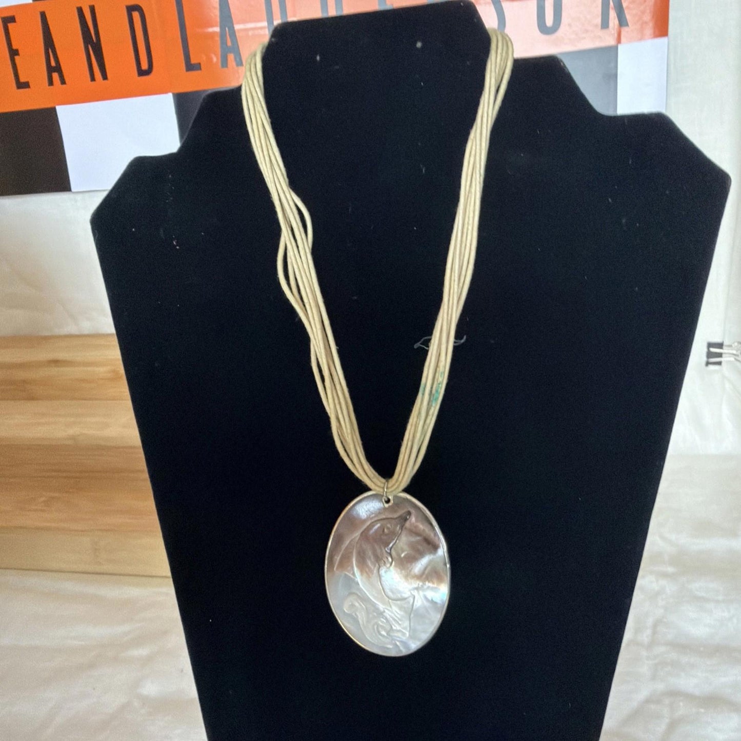 Vintage Pendant Costume Jewellery Necklace Unknown Design