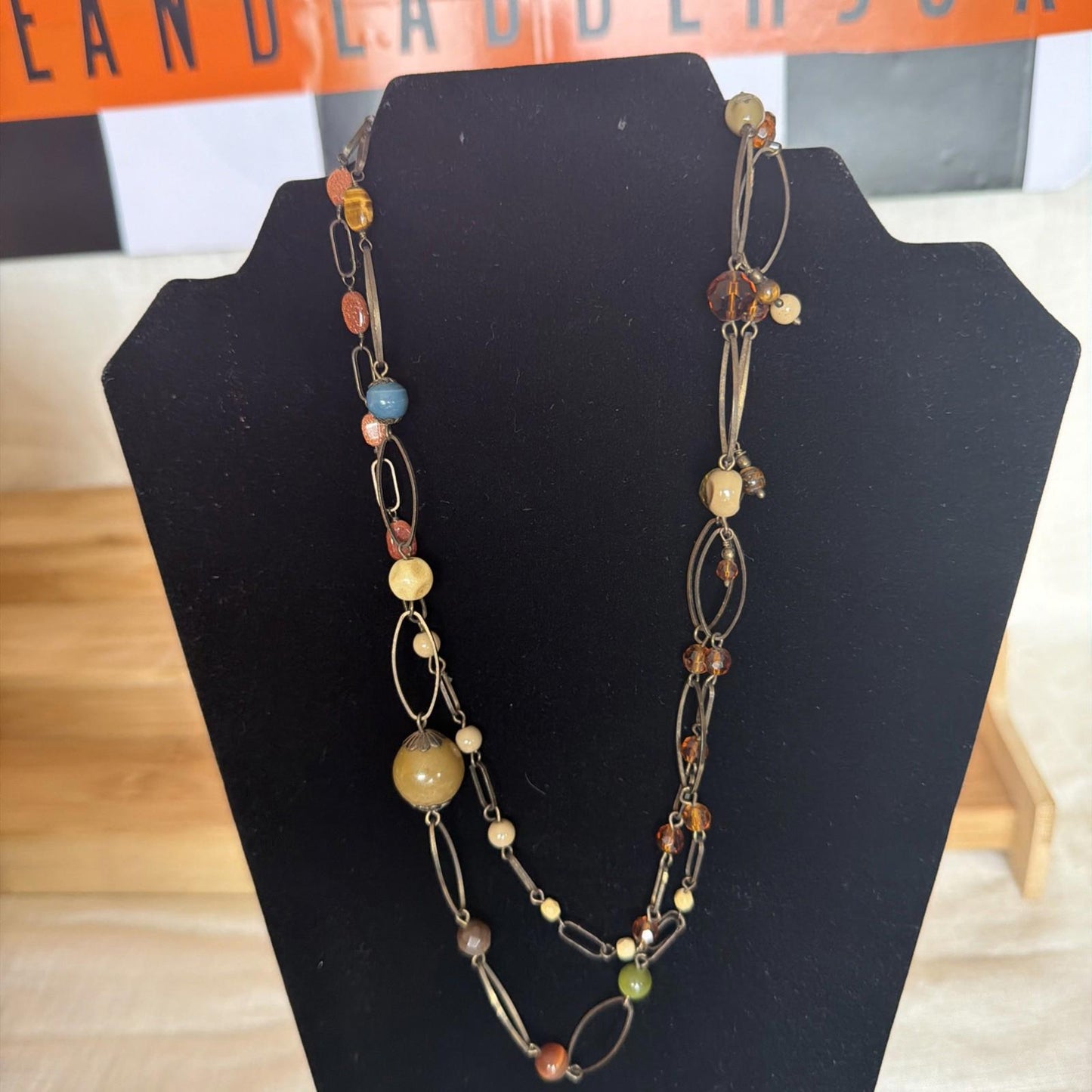 Vintage Costume Jewellery Necklace Unknown Beaded Design