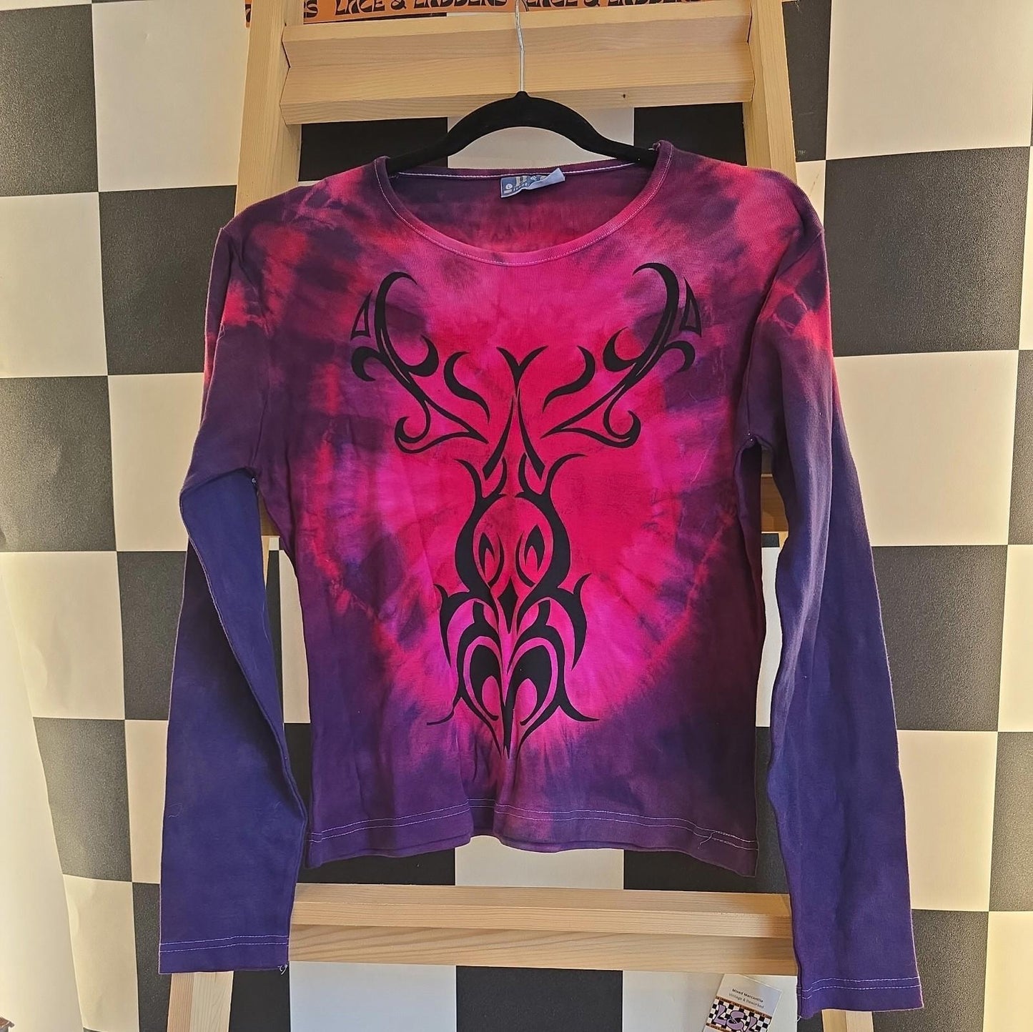 Brand New Deadstock Tie Dye T-Shirt Long Sleeve Size L AMERICAN 100% COTTON