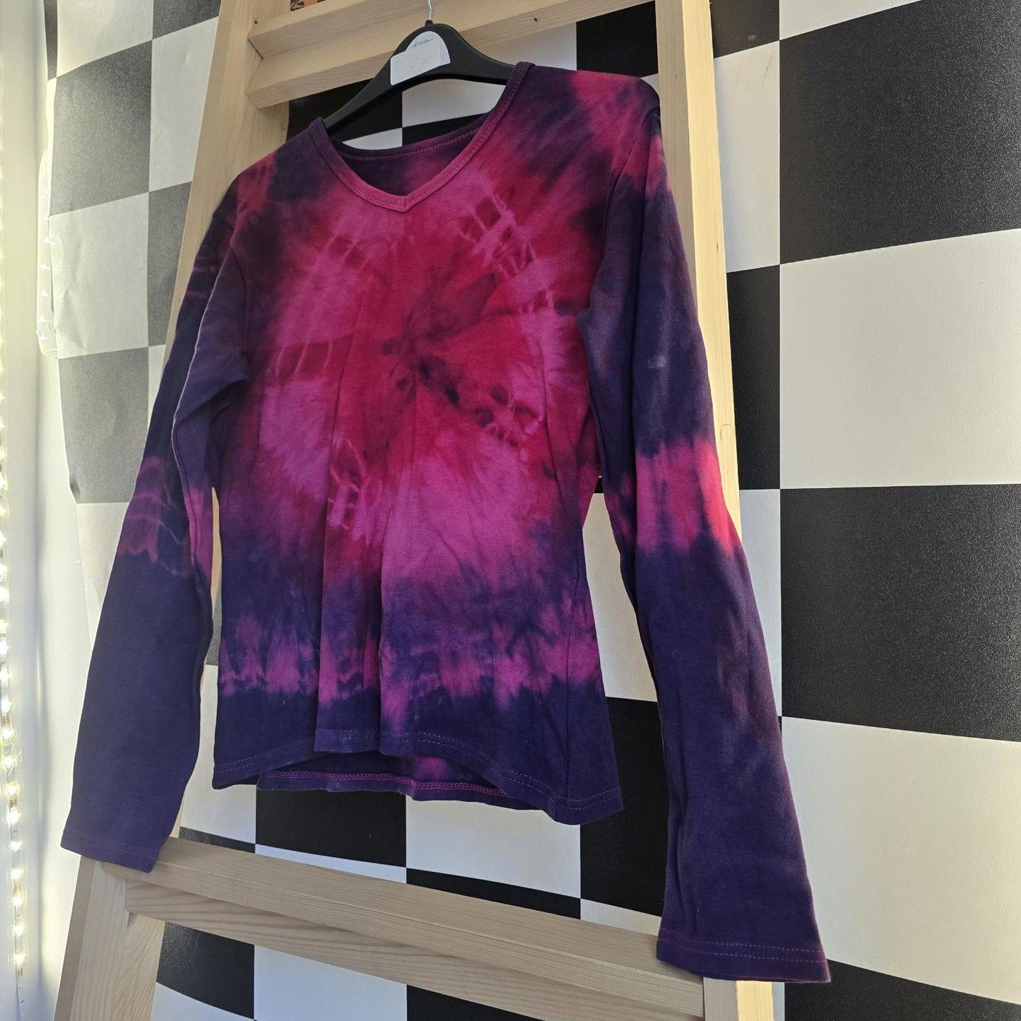 Brand New Deadstock Tie Dye T-Shirt Long Sleeve Size L AMERICAN 100% COTTON