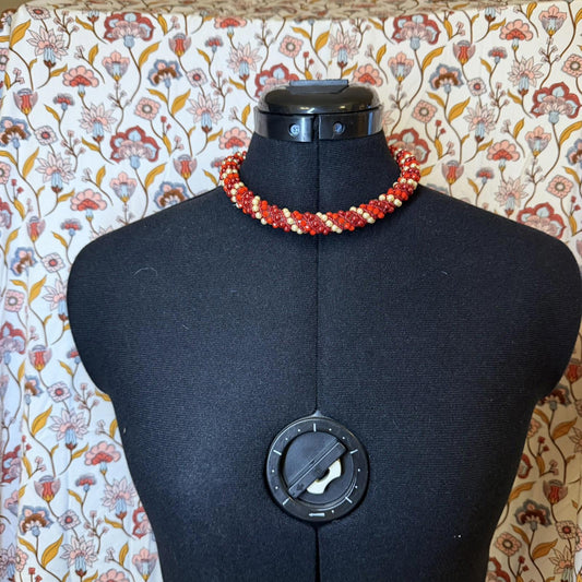 Vintage Costume Jewellery Necklace Unknown Beaded Design