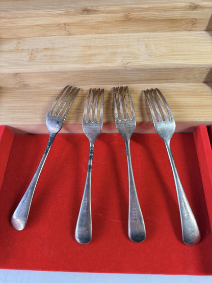 XL EPNS Silver Plated Forks X4 Vintage Cutlery Antique Cutlery