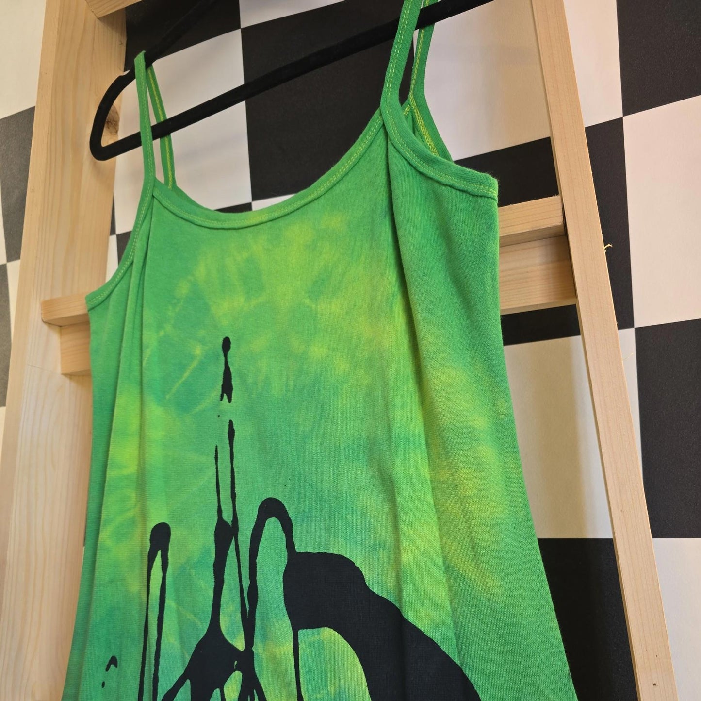 Brand New Tie Dye DEADSTOCK Cotton Vest Dress Size M Stretchy