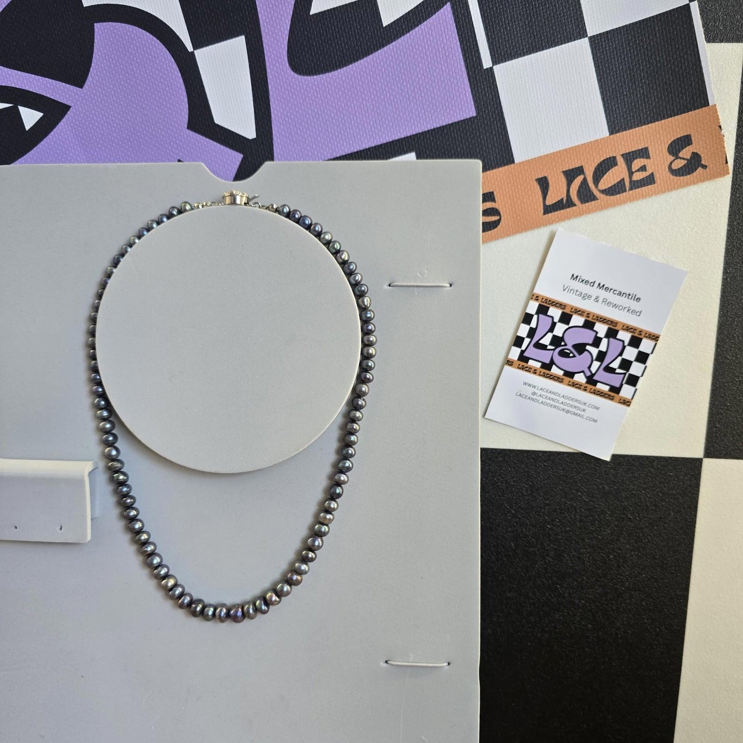 Vintage Estate Cultured Freshwater Pearl Necklace Baroque Peacock Pearls