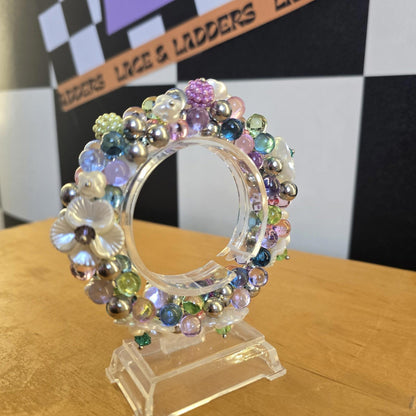 Super Pretty Vintage Pastel Joyful Beaded  Bracelet Unique