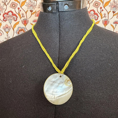 pendant necklace on rope string 90s y2k style painted