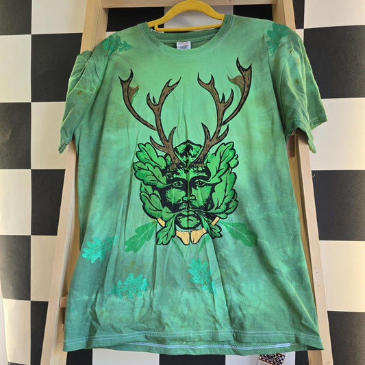 imperfect! Brand New Deadstock Tie Dye size M FRUIT OF THE LOOM T-Shirt Greenman