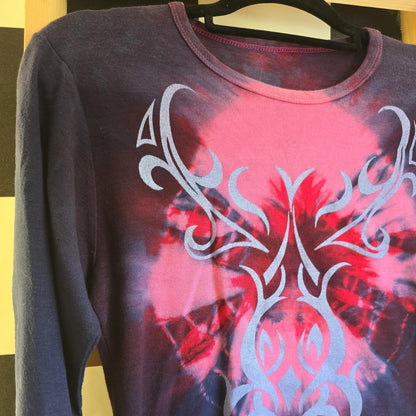 Brand New Deadstock Tie Dye T-Shirt Long Sleeve Size S/M AMERICAN 100% COTTON
