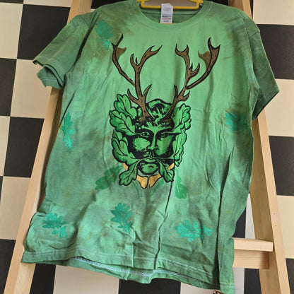 imperfect! Brand New Deadstock Tie Dye size M FRUIT OF THE LOOM T-Shirt Greenman
