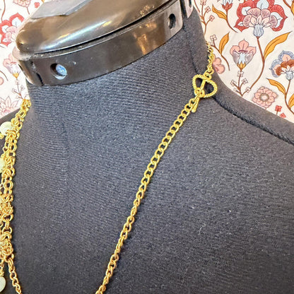 Vintage Costume Jewellery Necklace Metal Chain Design