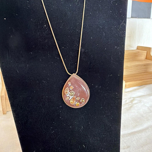 Vintage Pendant Costume Jewellery Necklace Unknown Design