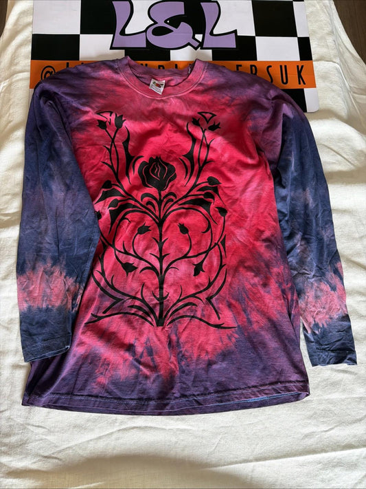 Large Fruit Of loom tie dye Long Sleeve Deadstock unisex pink and purple new