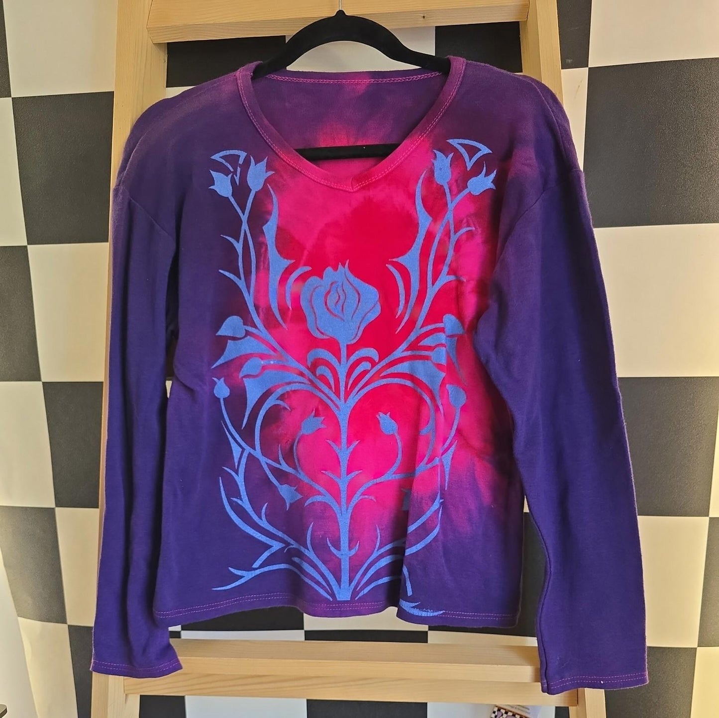 Brand New Deadstock Tie Dye T-Shirt Long Sleeve Size L AMERICAN 100% COTTON