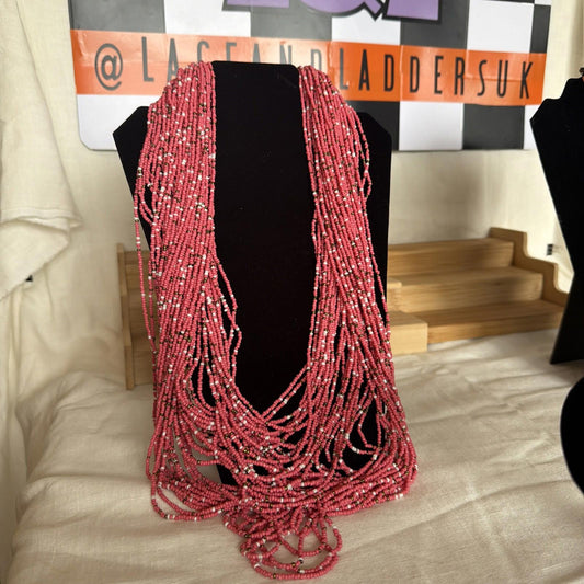 Vintage Costume Jewellery Necklace Unknown Beaded Design