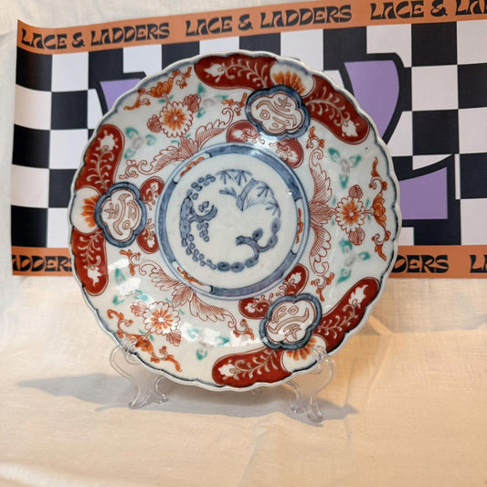 Antique 1868-1912 Japanese Imari decorative Plate Porcelain flower rabbit