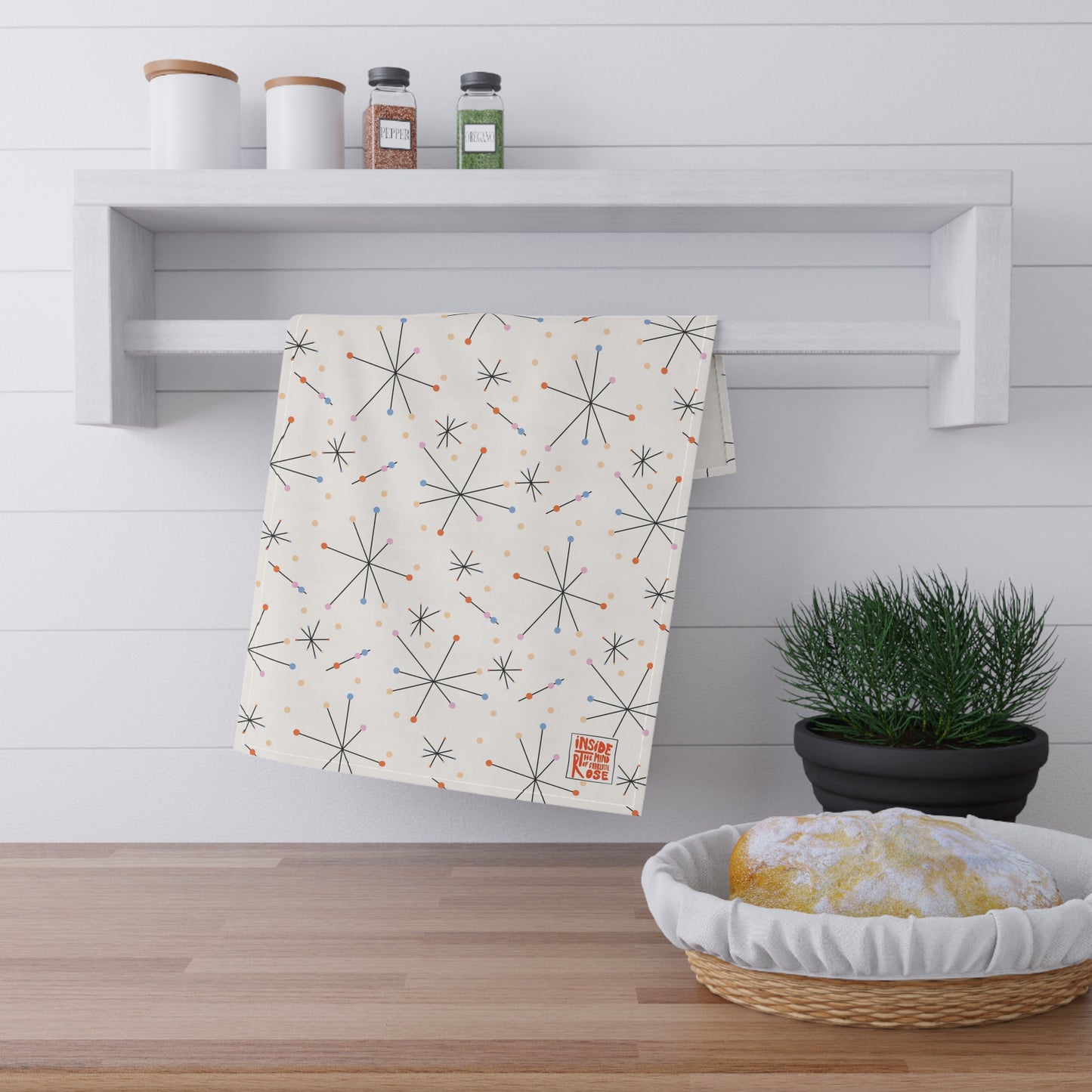 Mid-Century Inspired Cotton Tea Towel
