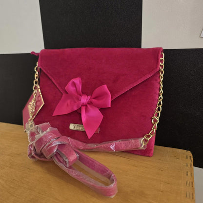 Juicy Couture HOT PINK VELVET CROSSBODY Envelope Bag LIMITED EDITION PROMO Purse
