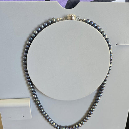 Vintage Estate Cultured Freshwater Pearl Necklace Baroque Peacock Pearls